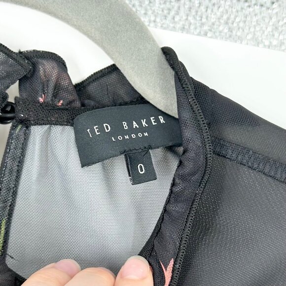 Ted Baker Susensaa Floral Mesh Midi Dress - Picture 9 of 11